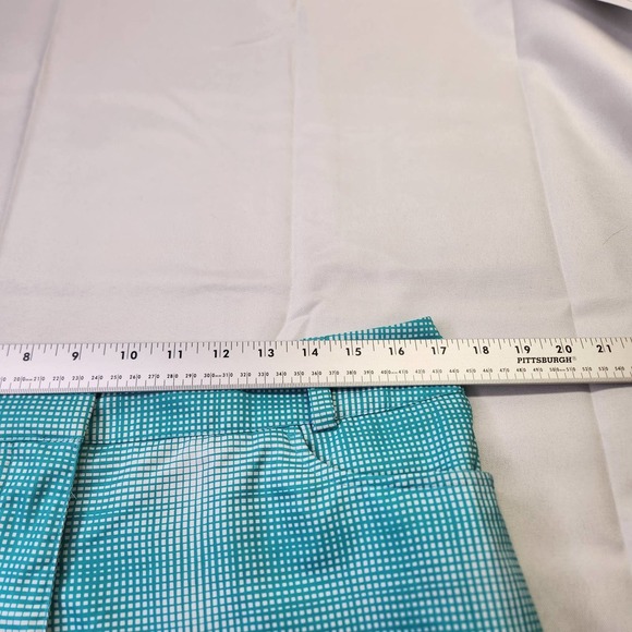 Adidas Climalite Woman's Golf Bermuda Shorts Plaid Stretch Pleated Blue Size 10 - Picture 5 of 8